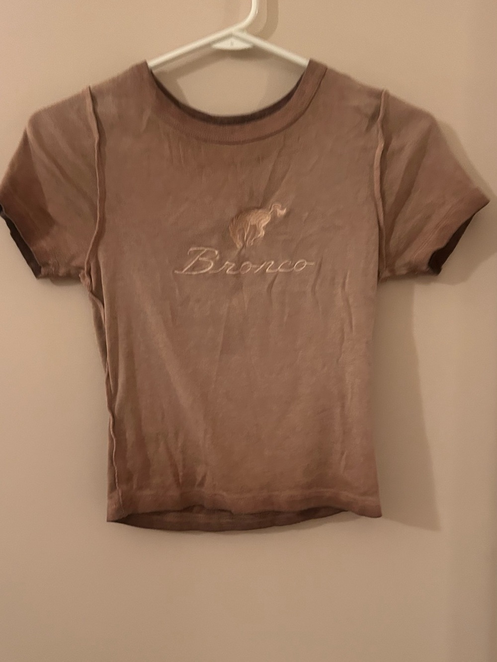 Forever 21 Tan Ford Bronco Embroidered Short Sleeve Tee
